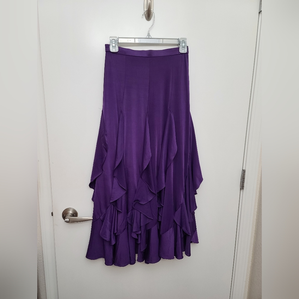 Used Purple Smooth Practice Ballroom Dance Skirt size Small